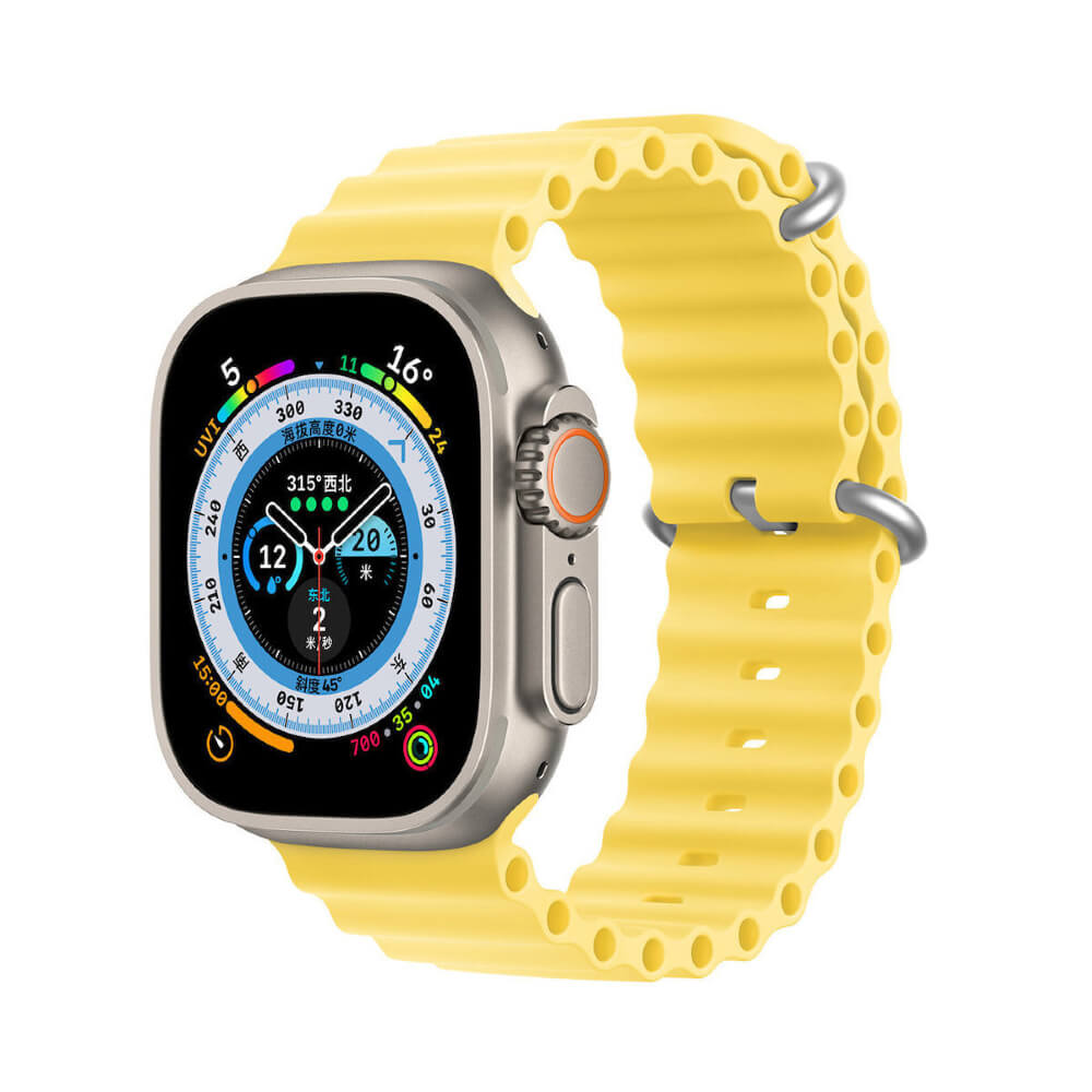OCEANWAVE VERSION ΛΟΥΡΑΚΙ ΣΙΛΙΚΟΝΗΣ ΚΙΤΡΙΝΟ APPLE WATCH 42/44/45mm