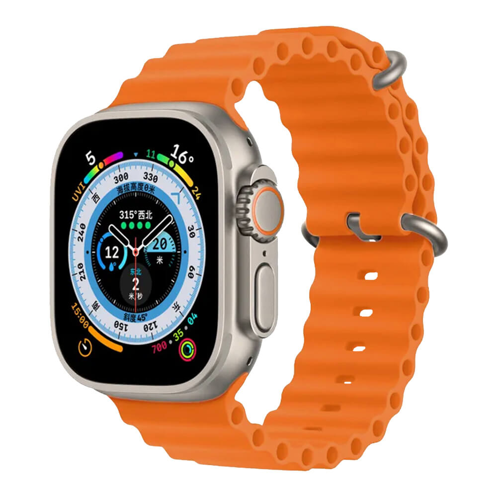 OCEANWAVE VERSION ΛΟΥΡΑΚΙ ΣΙΛΙΚΟΝΗΣ ΠΟΡΤΟΚΑΛΙ APPLE WATCH 42/44/45mm