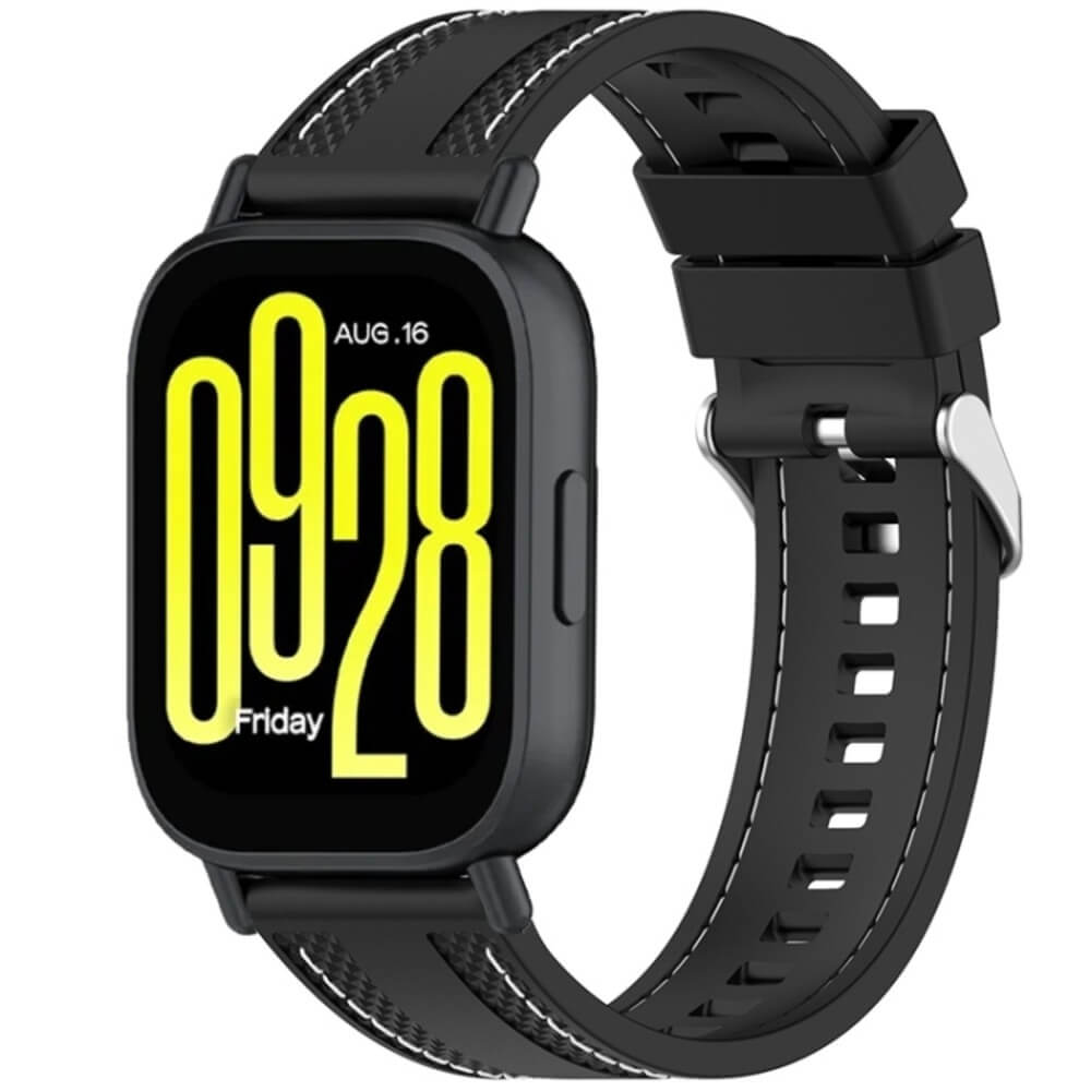 ΛΟΥΡΑΚΙ ΣΙΛΙΚΟΝΗΣ ΜΑΥΡΟ ΜΕ ΔΙΠΛΗ ΡΑΦΗ ΓΙΑ HUAWEI WATCH GT 6 / 6 Pro 46mm