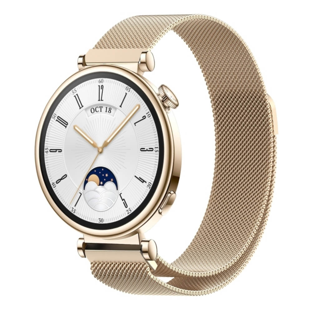 ΛΟΥΡΑΚΙ ΑΠΟ ΑΝΟΞΕΙΔΩΤΟ ΑΤΣΑΛΙ MILANESE CHAMPAGNE GOLD HUAWEI GT4/5 41MM/GT5 PRO 42MM (18MM) 