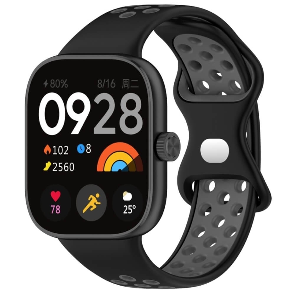 DUAL COLOR ΛΟΥΡΑΚΙ ΣΙΛΙΚΟΝΗΣ ΓΙΑ REDMI WATCH 4/5/XIAOMI 8 PRO ΜΑΥΡΟ/ΓΚΡΙ