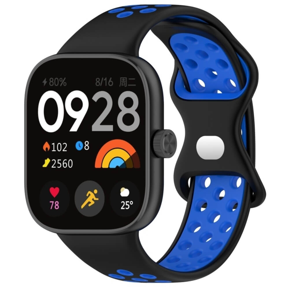 DUAL COLOR ΛΟΥΡΑΚΙ ΣΙΛΙΚΟΝΗΣ ΓΙΑ REDMI WATCH 4/5/XIAOMI 8 PRO ΜΑΥΡΟ/ΜΠΛΕ