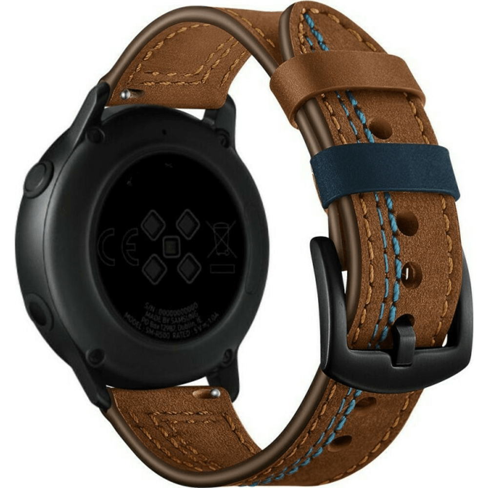 ΛΟΥΡΑΚΙ ΔΕΡΜΑΤΙΝΗΣ ΚΑΦΕ ΜΕ ΜΠΛΕ ΡΑΦΕΣ ΓΙΑ HUAWEI WATCH GT / GT PRO 2 / 3 / 4 / 5 / Ultimate 46mm