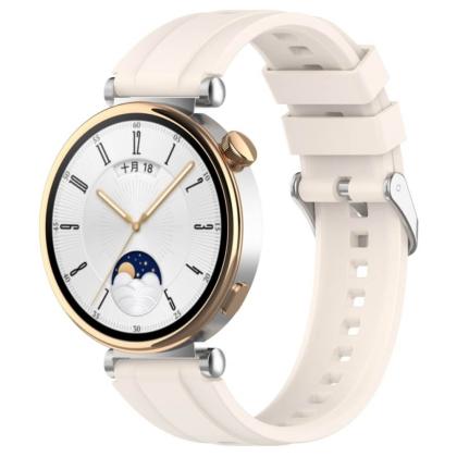 Huawei_Watch_Gt4_41mm_Official_Steps_Style_Silver_Buckle_Silicone_Watch_Band_Starlight_Color