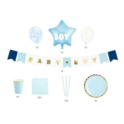 Σετ διακόσμησης baby shower its a boy 49 τεμαχίων