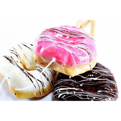 Κερί λαμπάδα donut 8x8x4cm 3 χρώματα 