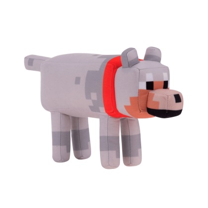 Γνήσιο βελούδινο λούτρινο minecraft Wolf 30cm.